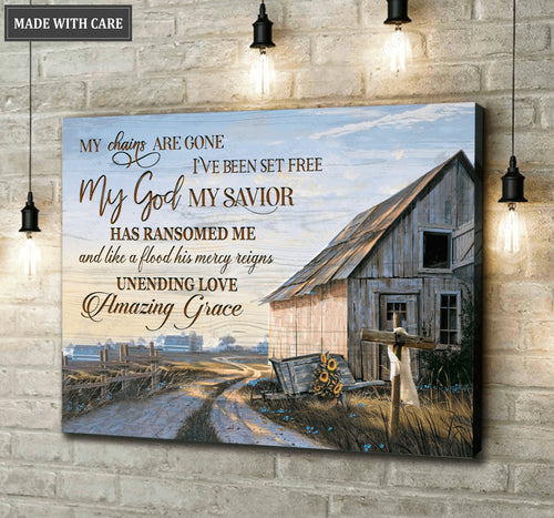 Country Barn My Chains Are Gone Wall Art