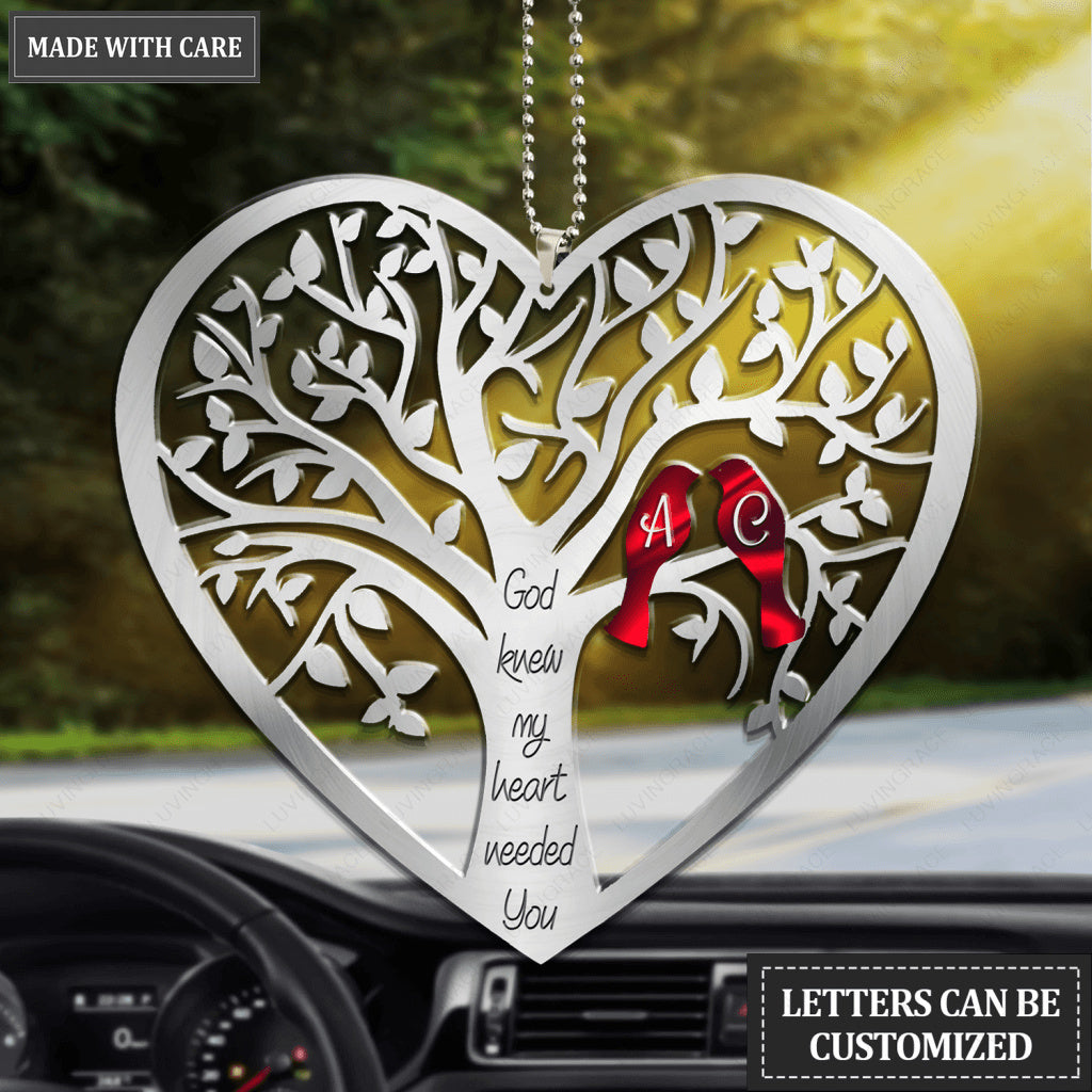 Heart With Birds God Knew My Heart Personalized Ornament