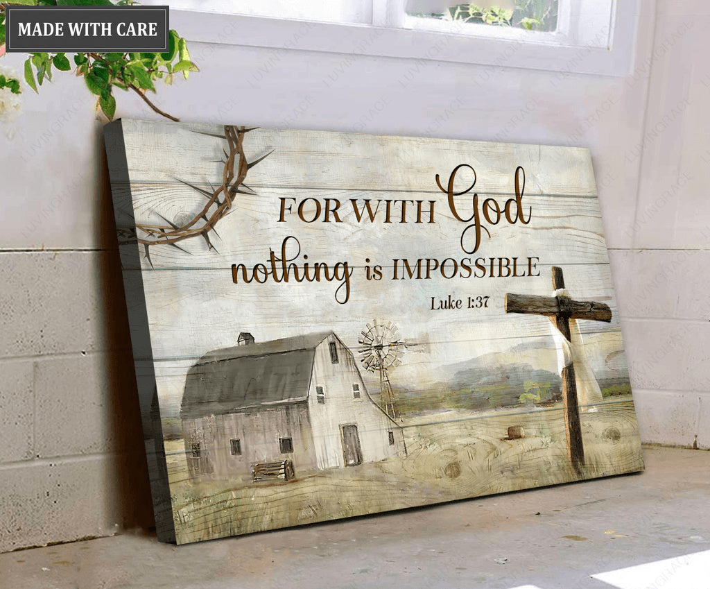 For With God Wall Art