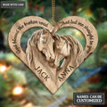 Loving Horses God Blessed Personalized Wooden Ornament