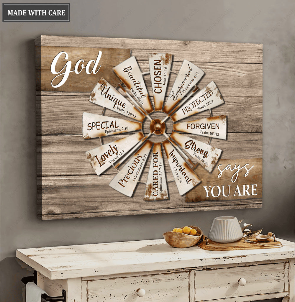 God Says You Are Windmill Wall Art