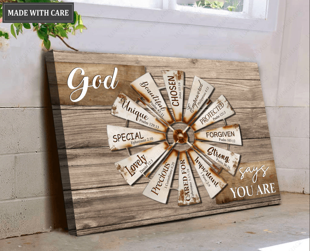 God Says You Are Windmill Wall Art