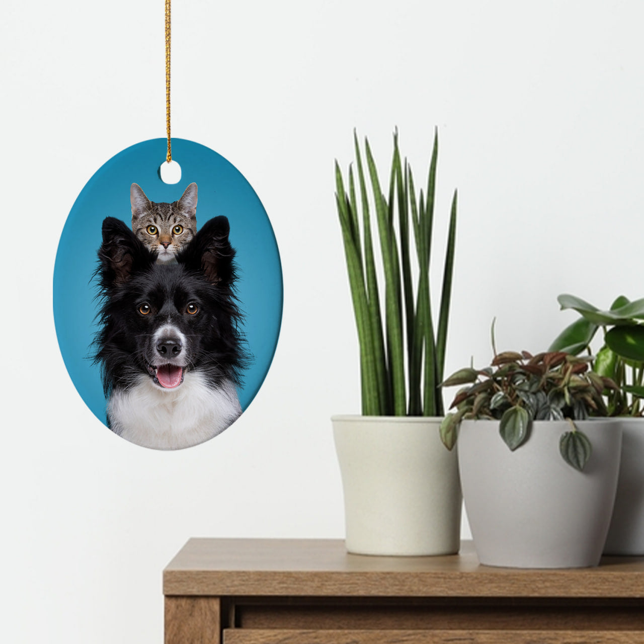 Custom Car Rear View Mirror Hanging Ornament with Photo - Personalized Ceramic Picture Car Pendant Decor