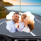 Custom Car Rear View Mirror Hanging Ornament with Photo - Personalized Ceramic Picture Car Pendant Decor