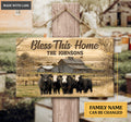 Personalized Bless This Home Farm House Rectangle Wood Sign