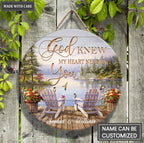 Personalized God Knew You And Me Wood Circle Sign