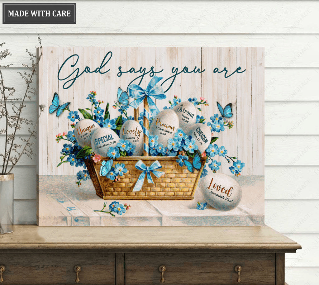Easter Eggs God Says You Are Wall Art