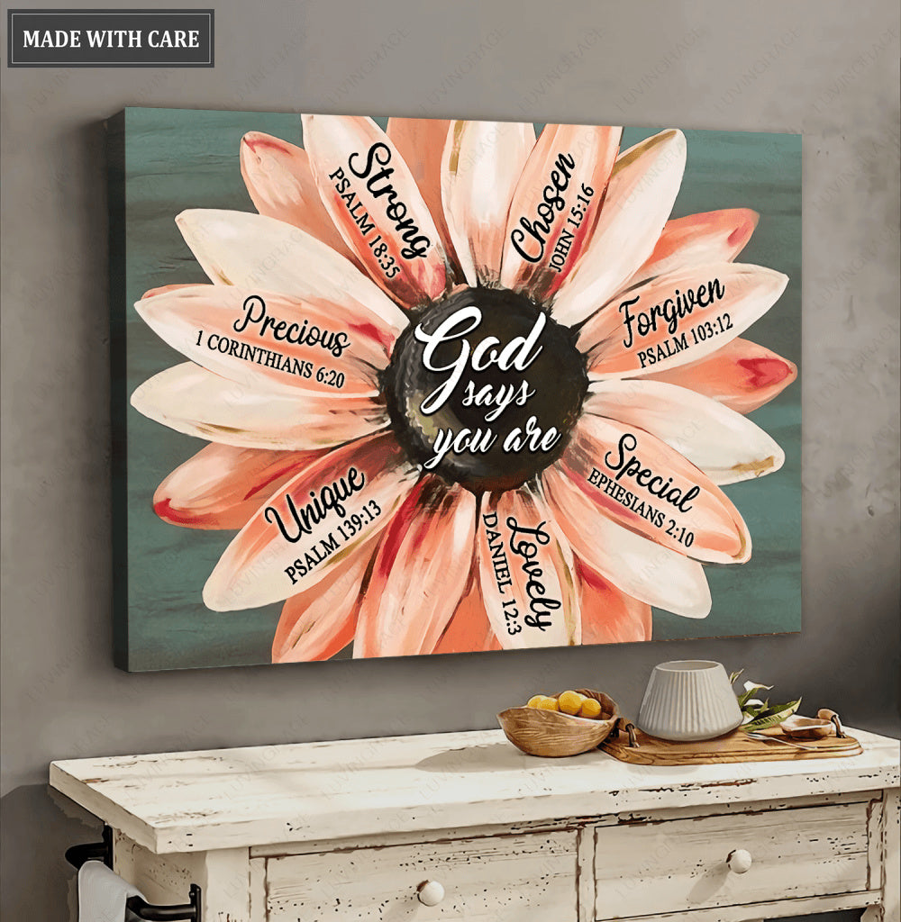 Daisy Painting God Says You Are Wall Art