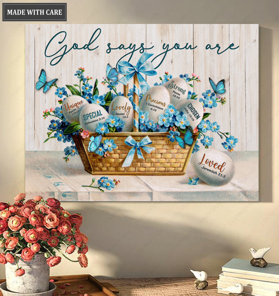 Easter Eggs God Says You Are Wall Art