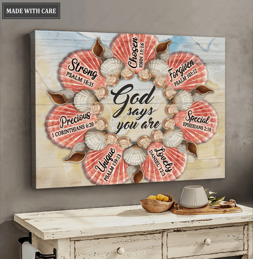 Seashell God Says You Are Wall Art