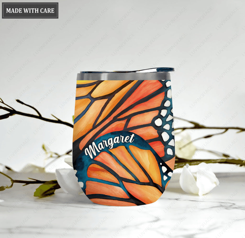 Personalized Monarch God Says You Are Wine Tumbler