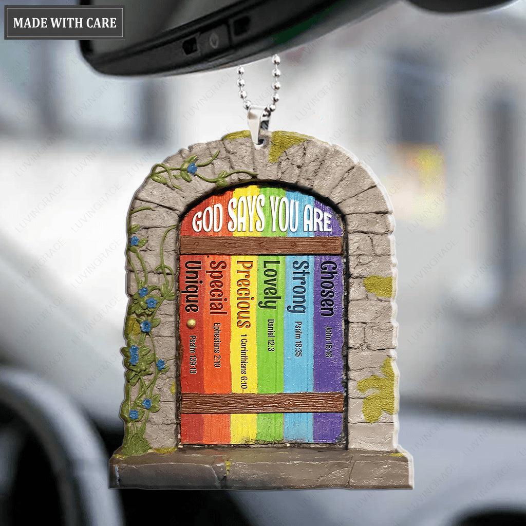 Rainbow Fairy Door God Says You Are Ornament