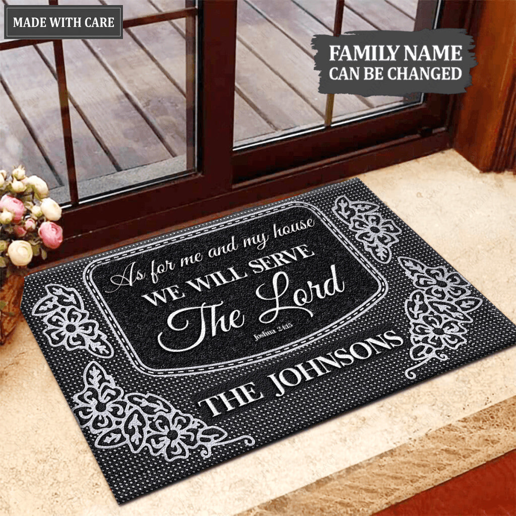 Welcome Serve The Lord Personalized Doormat