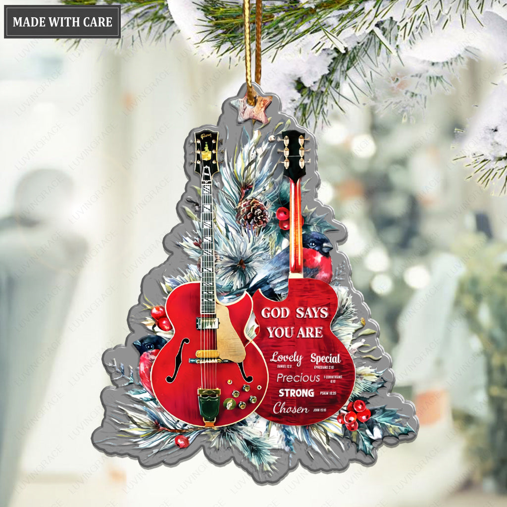 Christmas Guitar God Says You Are Ornament