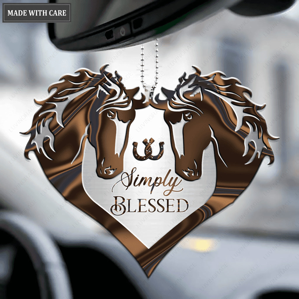 Hologram Horse Couple Simply Blessed Ornament