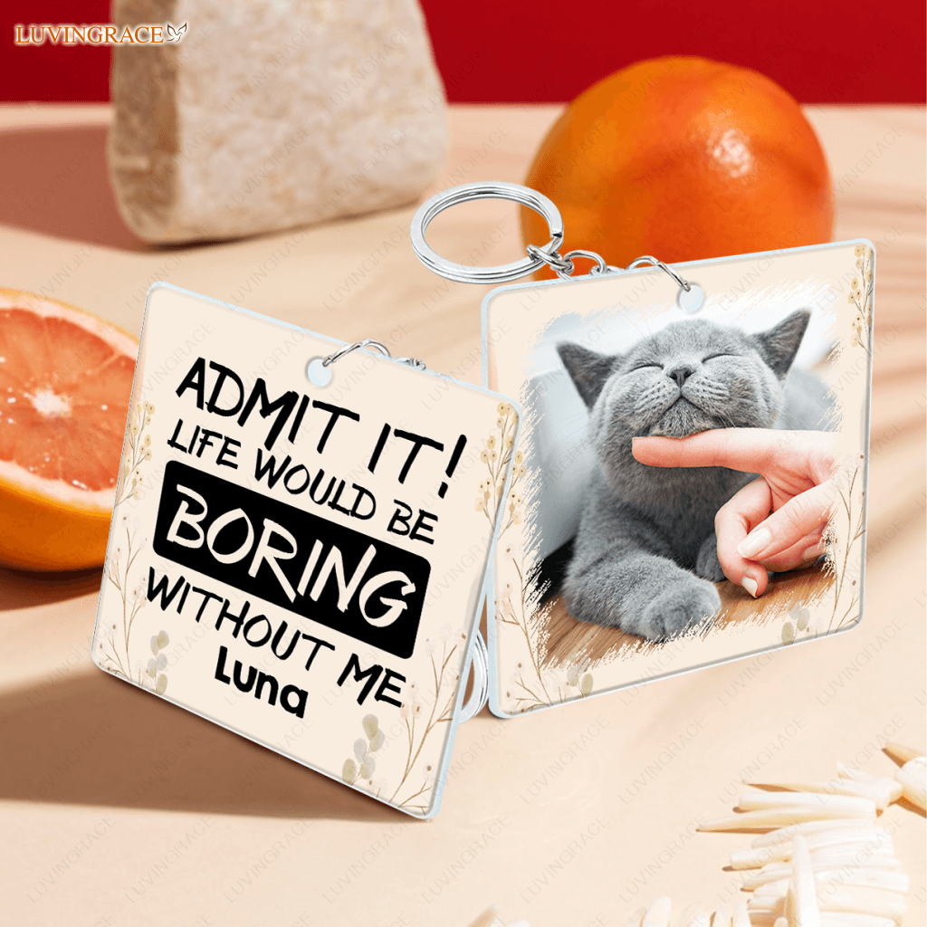 02 Dear Dad/Mom Funny Pet Gift - Personalized Custom Acrylic Keychain