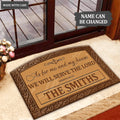 Personalized Entryway Shaped Doormat Serve The Lord