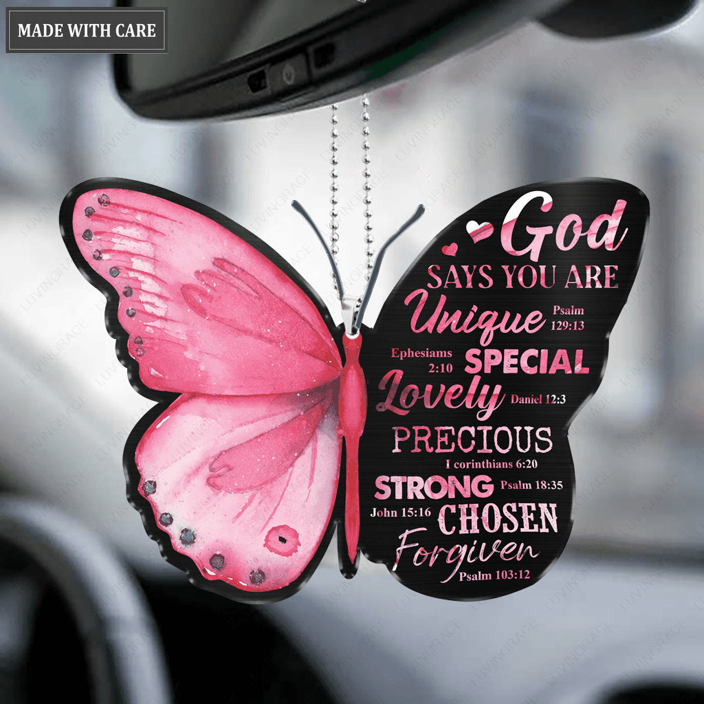 Butterfly God Says You Are Pink Ornament
