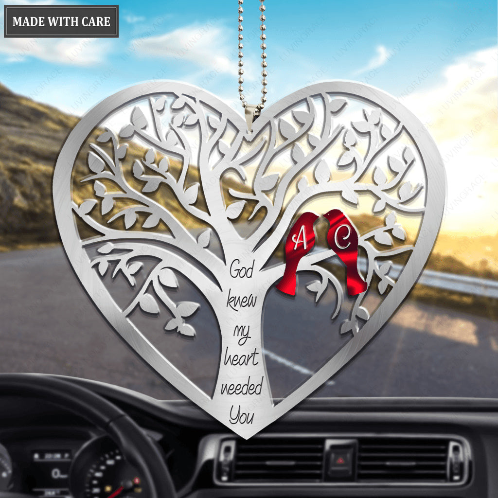 Heart With Birds God Knew My Heart Personalized Ornament