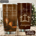 Candles And Bible As For Me And My House Personalized Tumbler