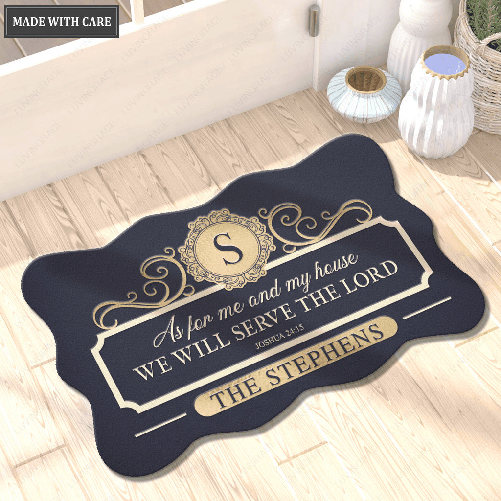 Personalized New Elegant Serve The Lord Shaped Doormat