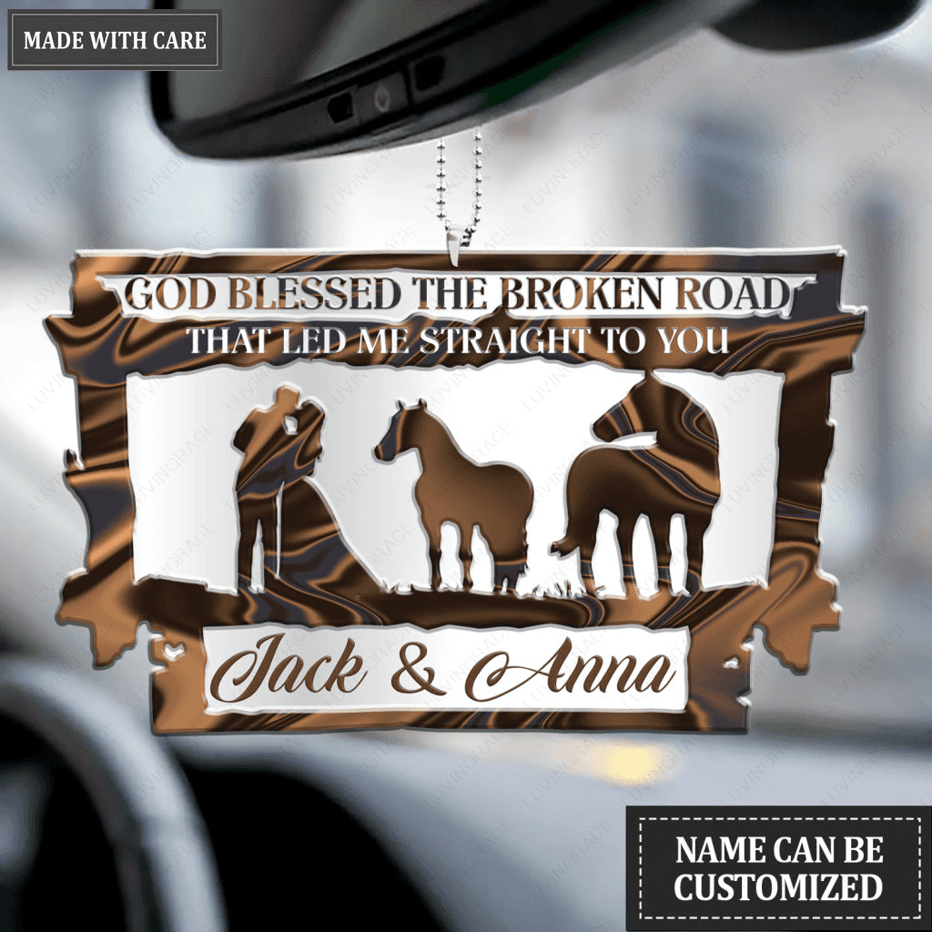Silhouette Horse Love God Blessed Personalized Ornament