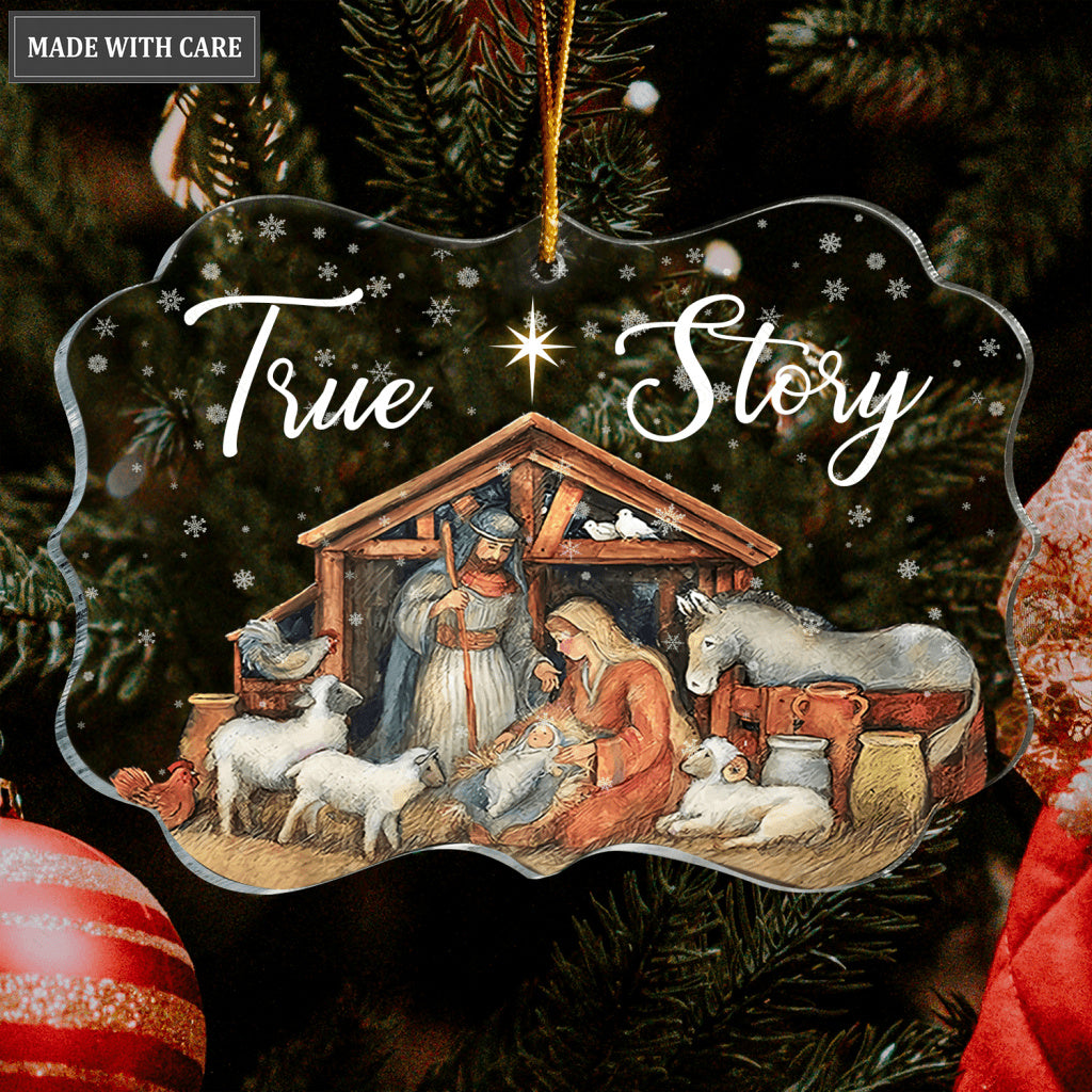 Christmas Snow True Story Transparent Ornament
