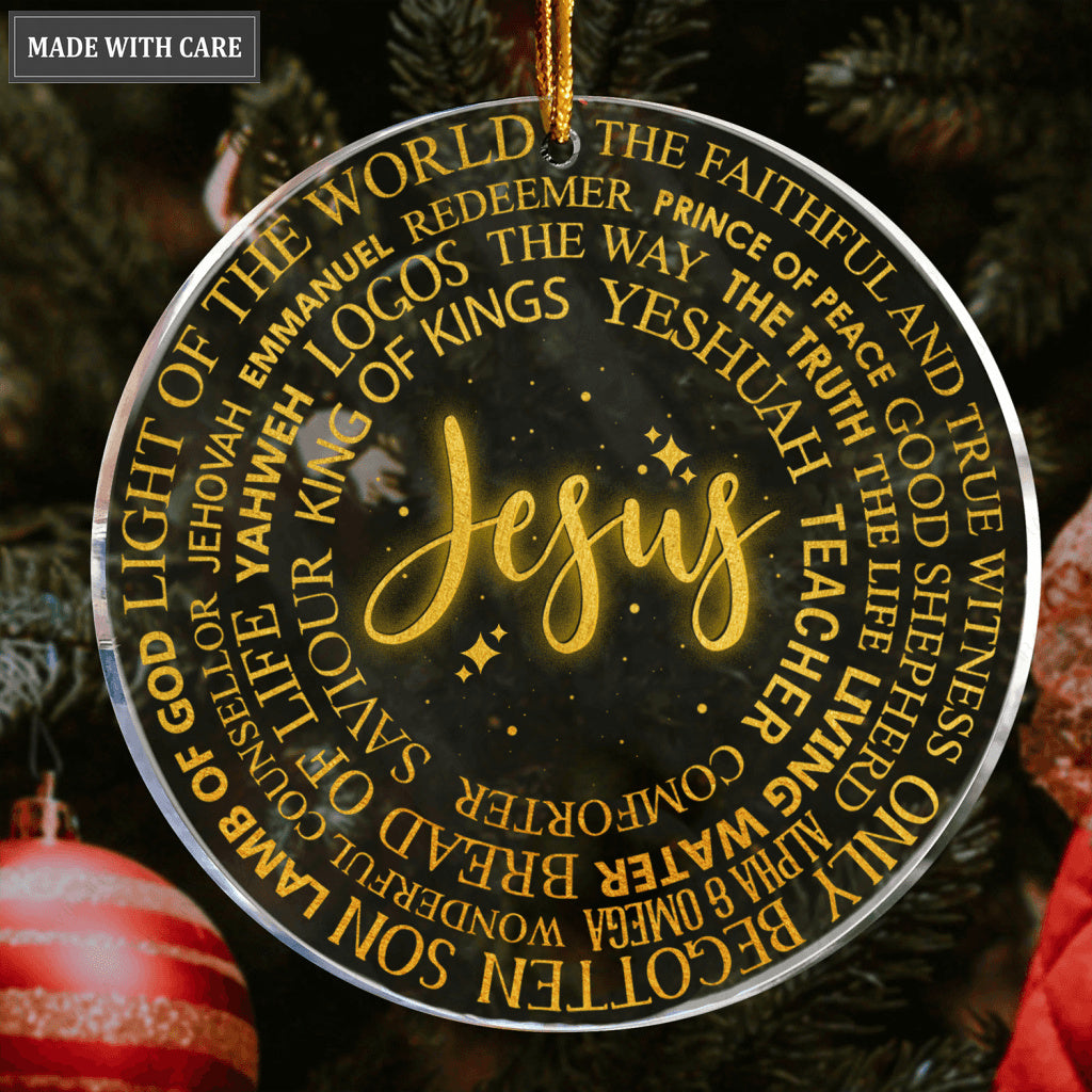 Glitter Golden Name Of God Transparent Ornament