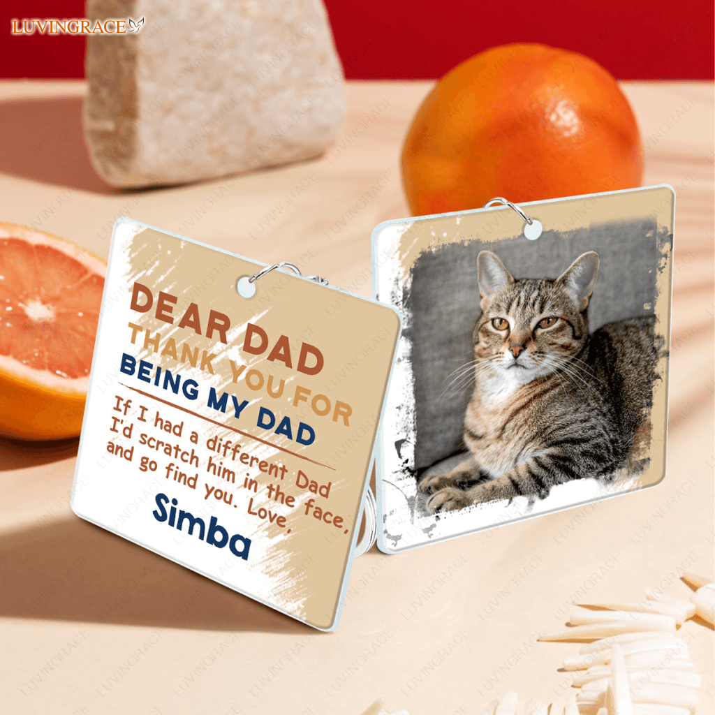 03 Dear Dad/Mom Funny Pet Gift - Personalized Custom Acrylic Keychain