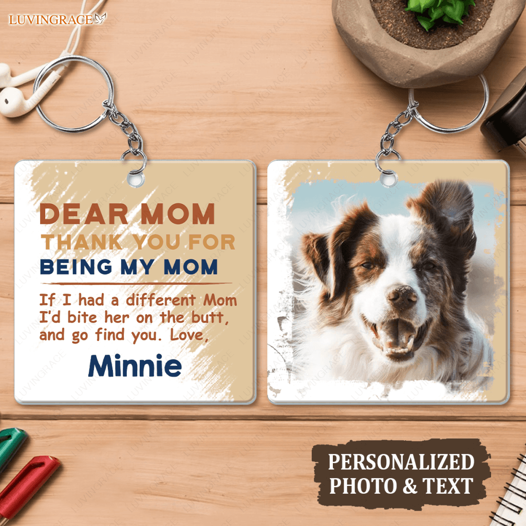 03 Dear Dad/Mom Funny Pet Gift - Personalized Custom Acrylic Keychain