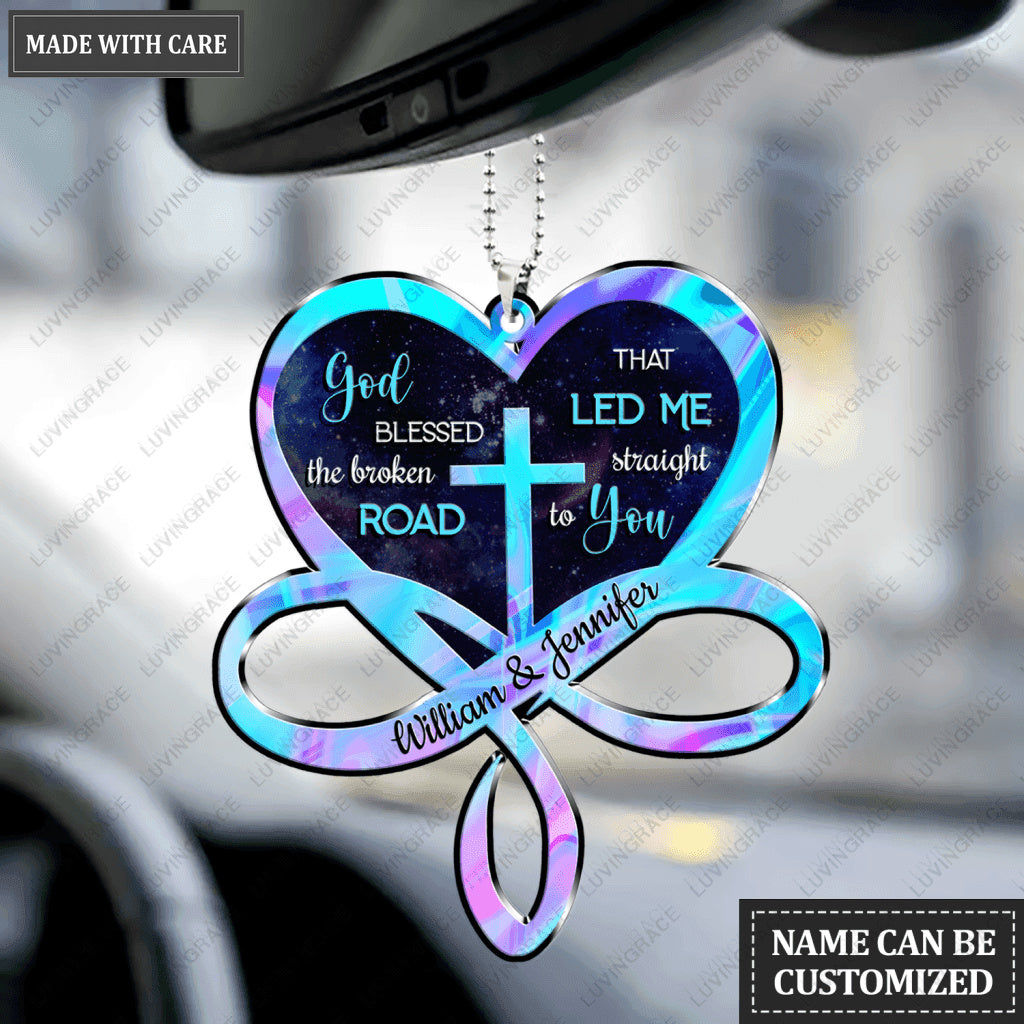 Hologram Infinity Heart God Blessed Personalized Ornament