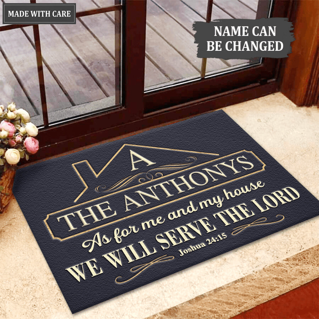 Serve The Lord New Home Personalized Doormat