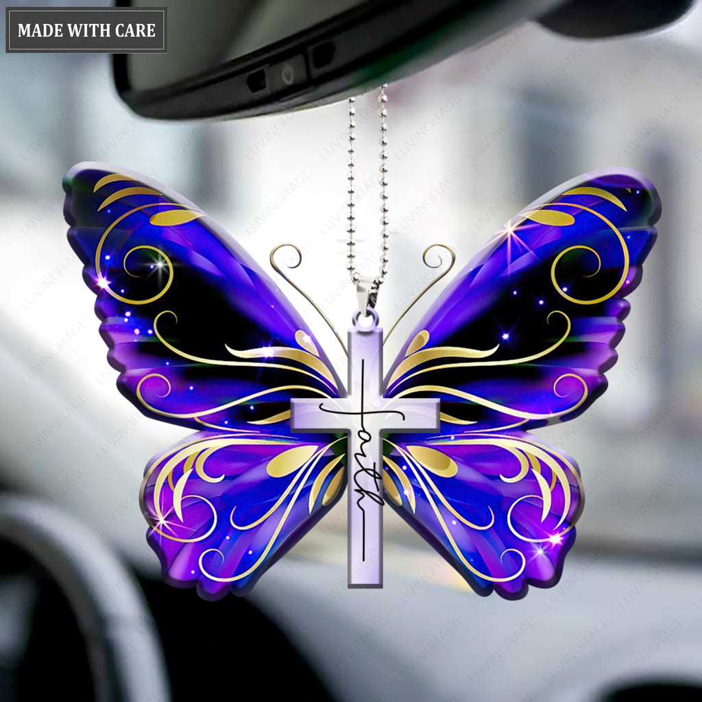 Magic Butterfly Cross Ornament