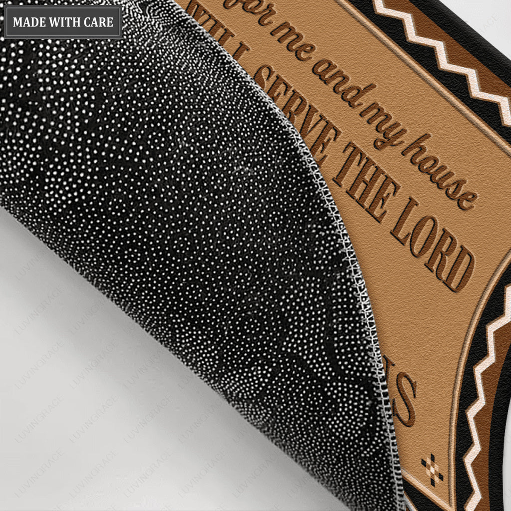 Taupe Color Serve The Lord Personalized Doormat