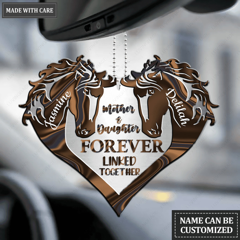 Mother And Daughter Hologram Horses Personalized Ornament