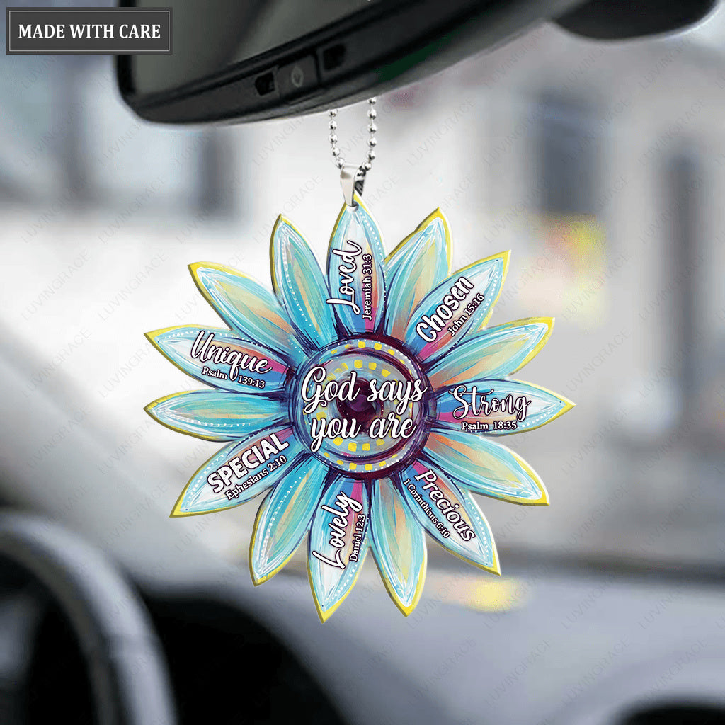 Colorful Flower God Says Ornament