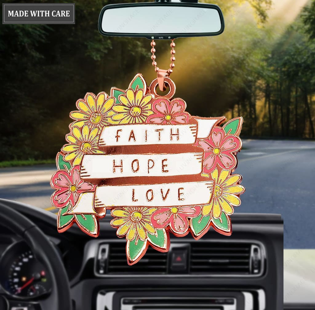Floral Faith Hope Love Ornament