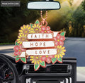 Floral Faith Hope Love Ornament