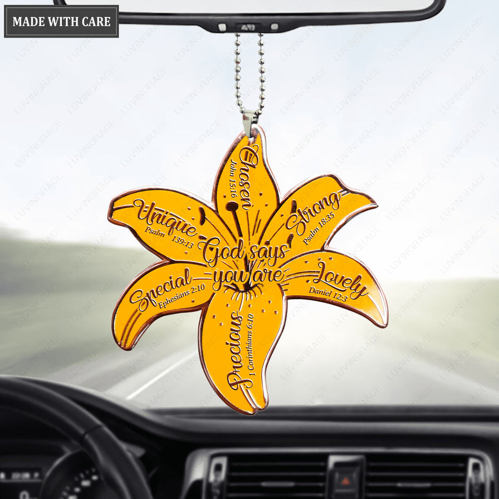 Yellow Lily God Says You Are Ornament