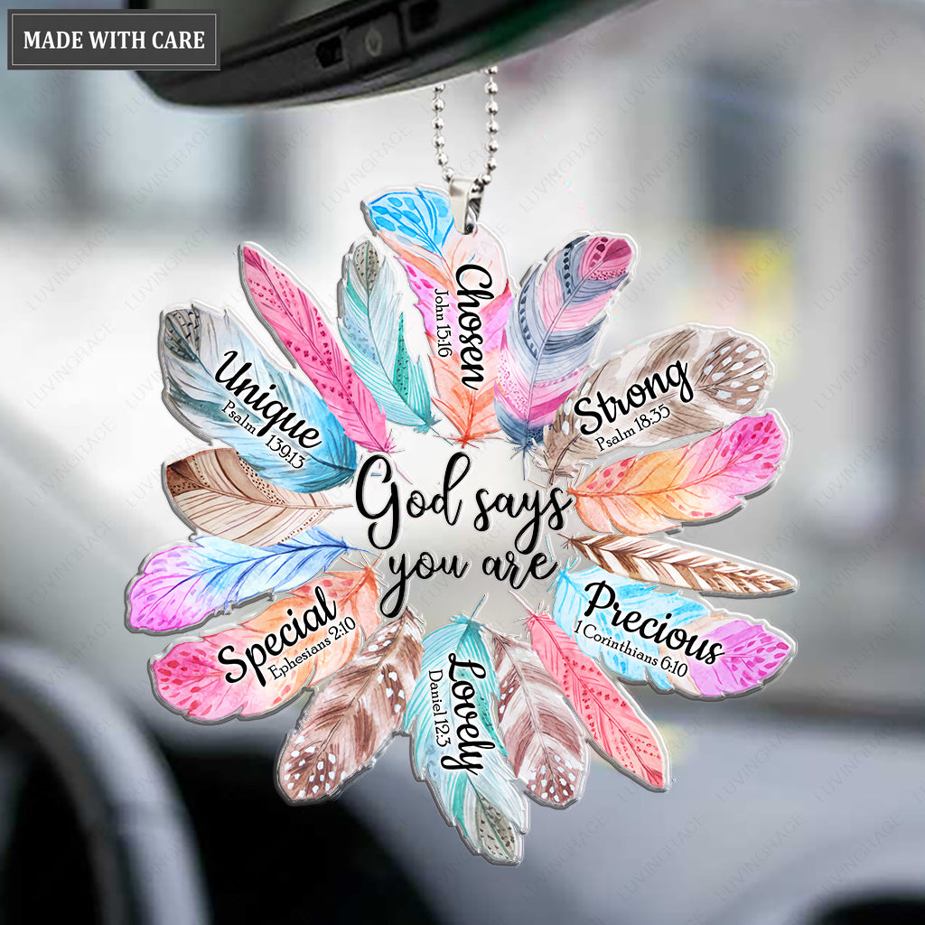 Boho Feather God Says You Are Ornament