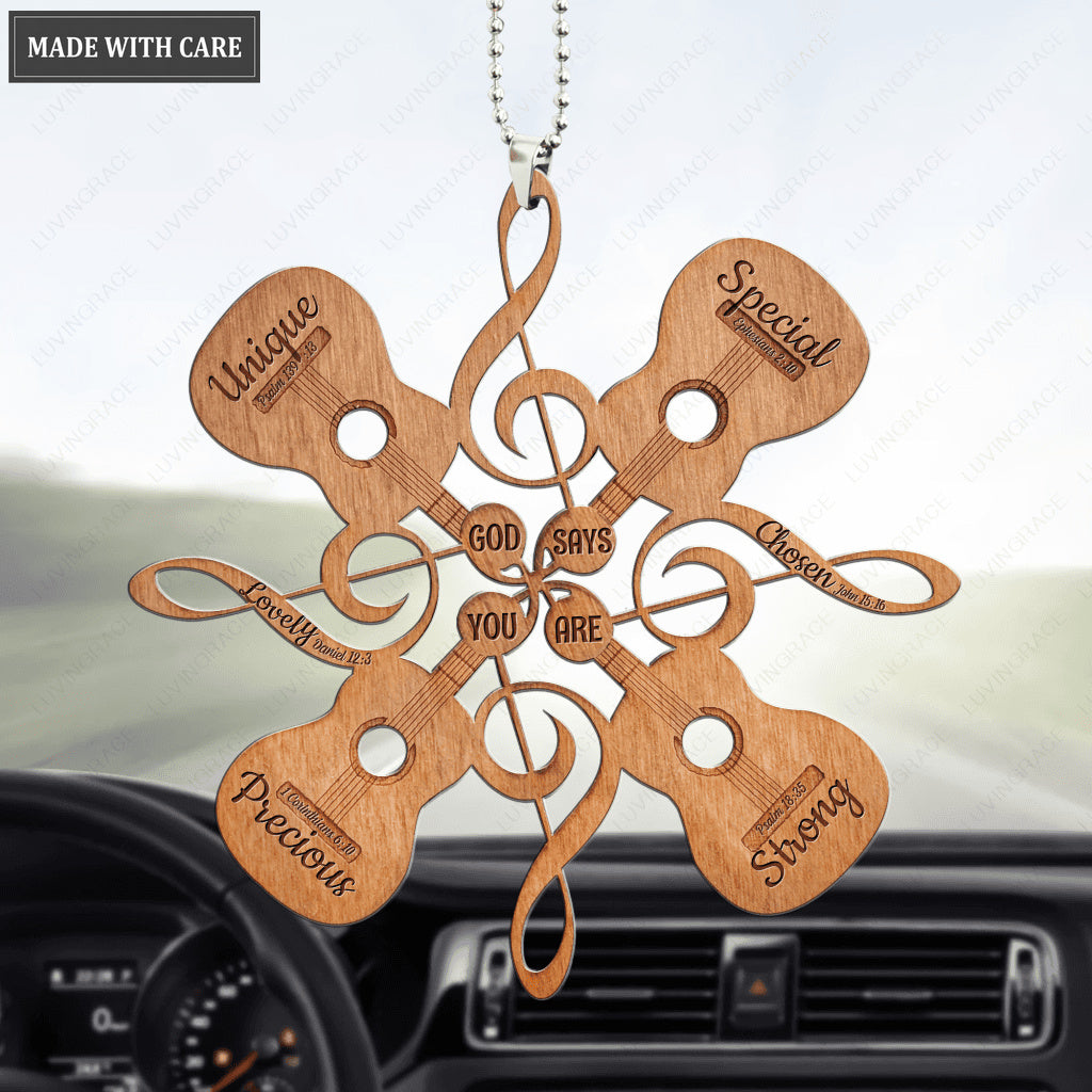 Guitar Snowflake God Says You Are Ornament