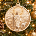 3D Raised Jesus The Good Shepherd Ornament – Christian Gift