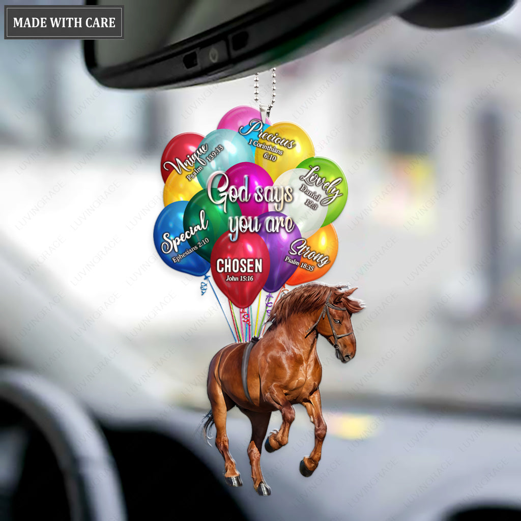 Horse With Balloons God Says You Are Ornament