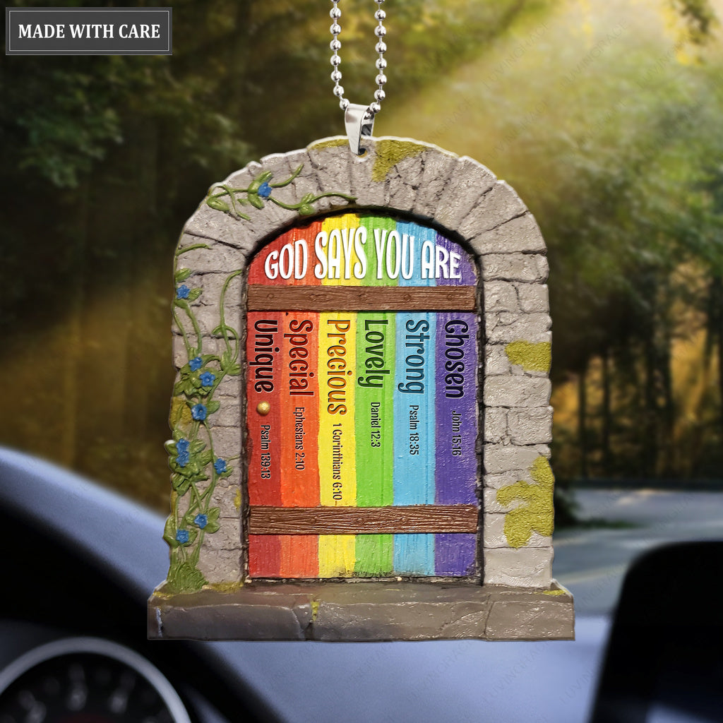 Rainbow Fairy Door God Says You Are Ornament