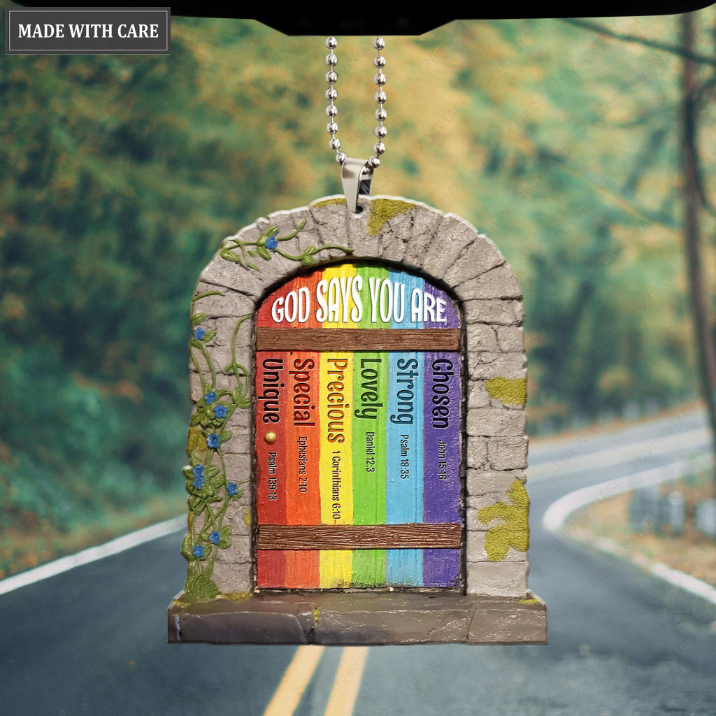 Rainbow Fairy Door God Says You Are Ornament