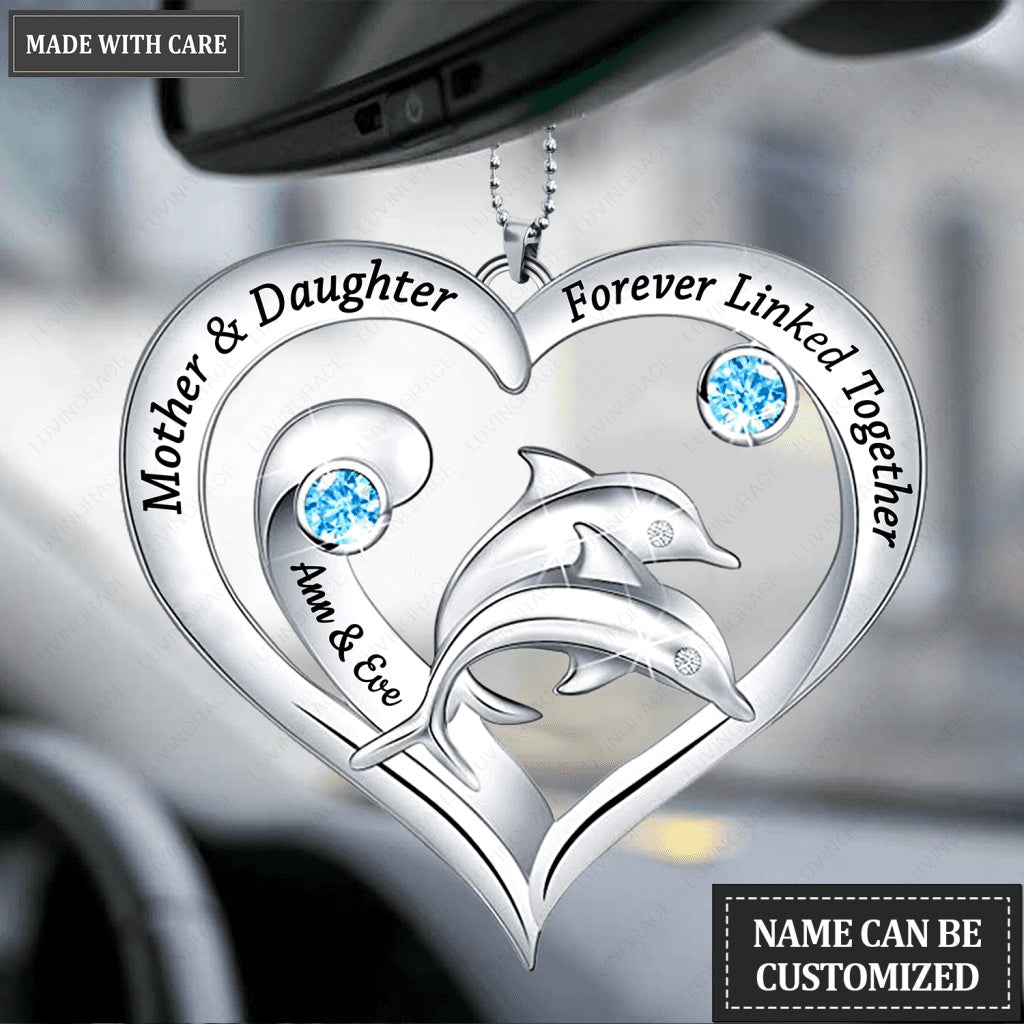 Double Dolphin Mother And Daughter Personalized Ornament