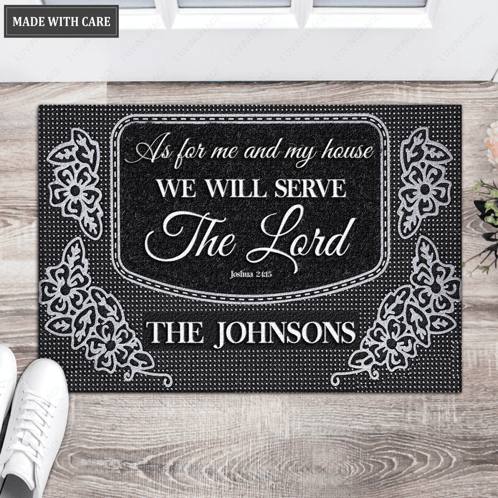 Welcome Serve The Lord Personalized Doormat