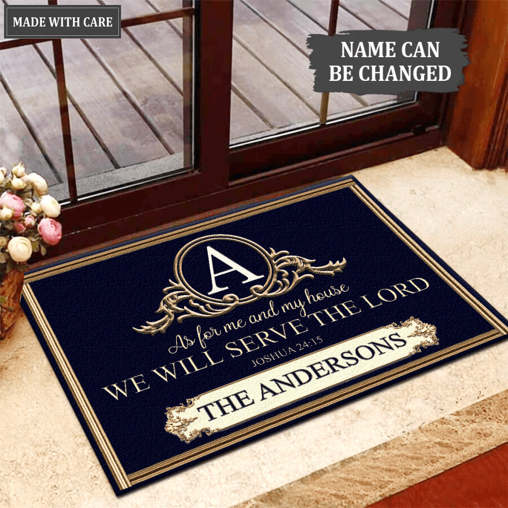 Border Monogram As For My House Personalized Doormat