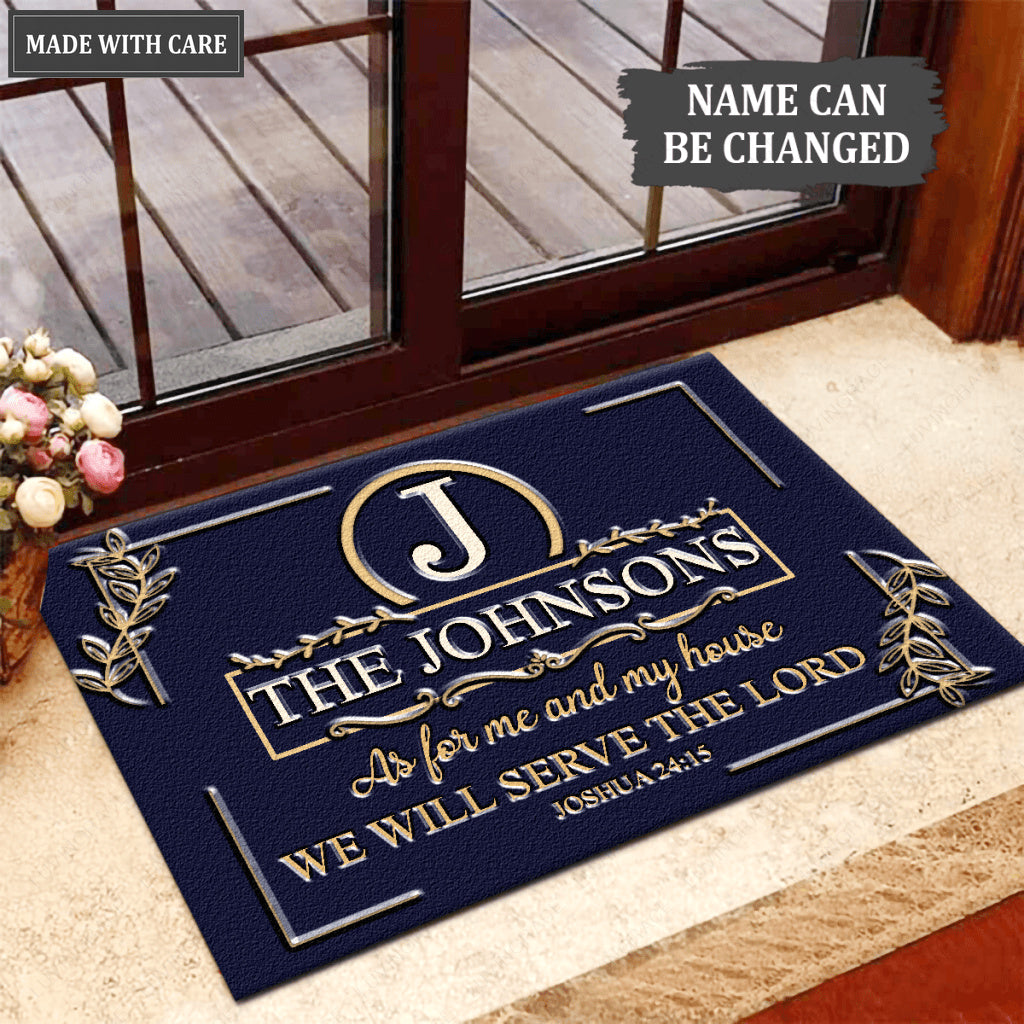 Leave Border Monogram As For My House Personalized Doormat