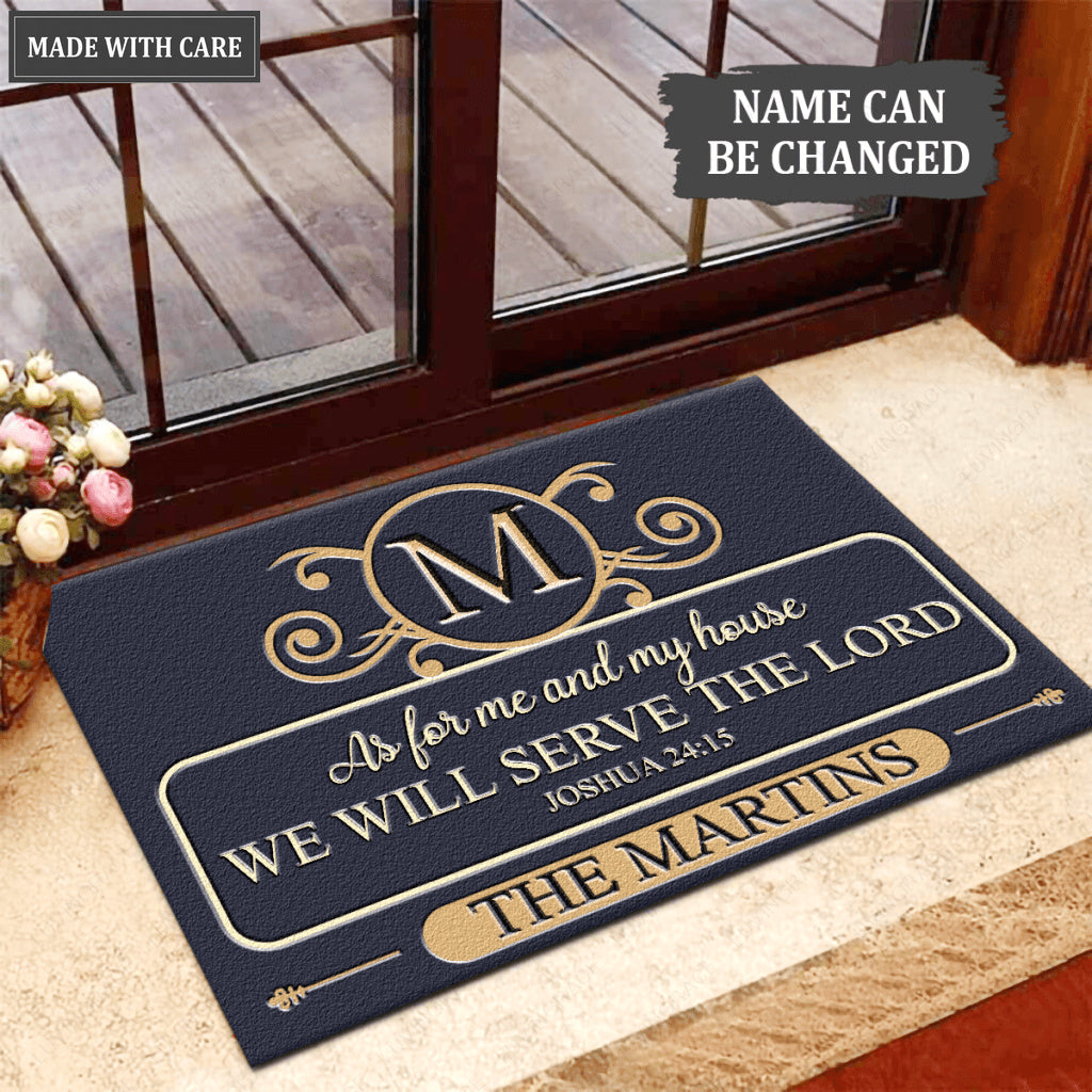 Music Note Monogram As For My House Personalized Doormat